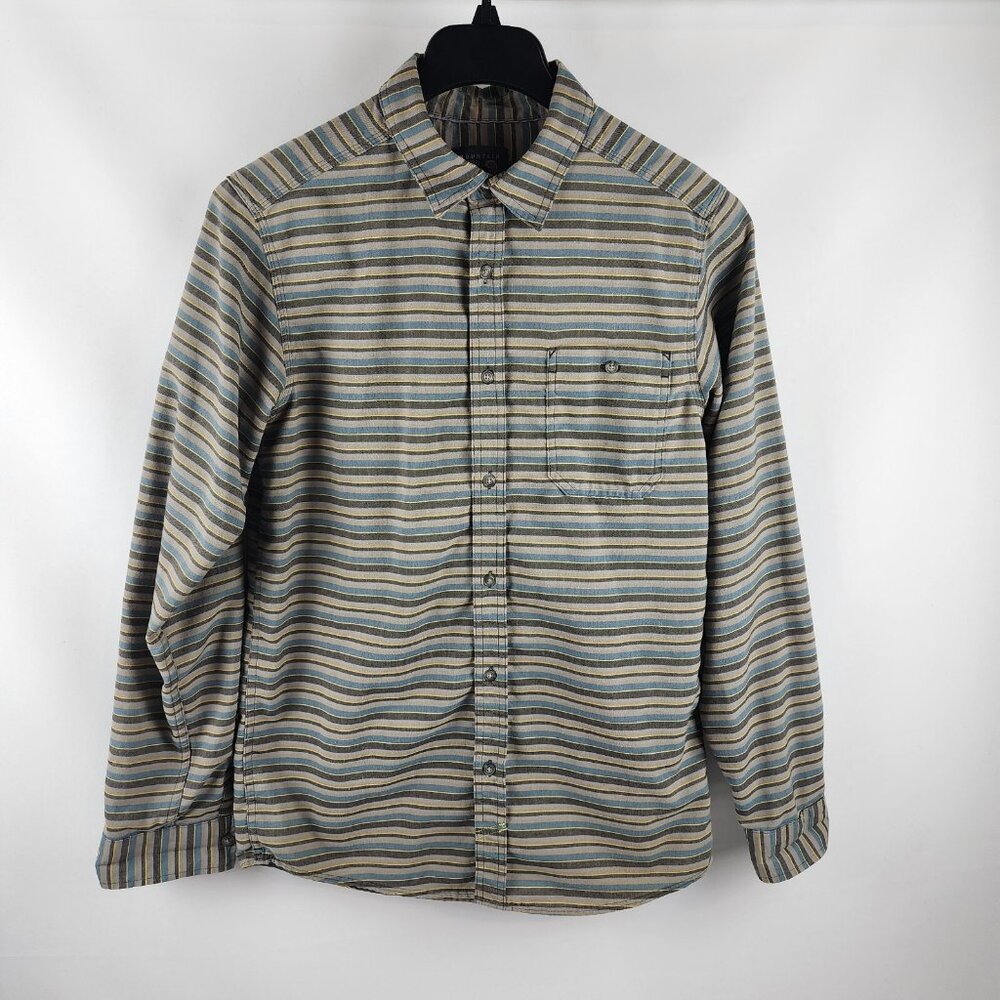 Mountain Hardwear Mens S/P Multicolor Striped Cotton LS Hiking Travel Shirt